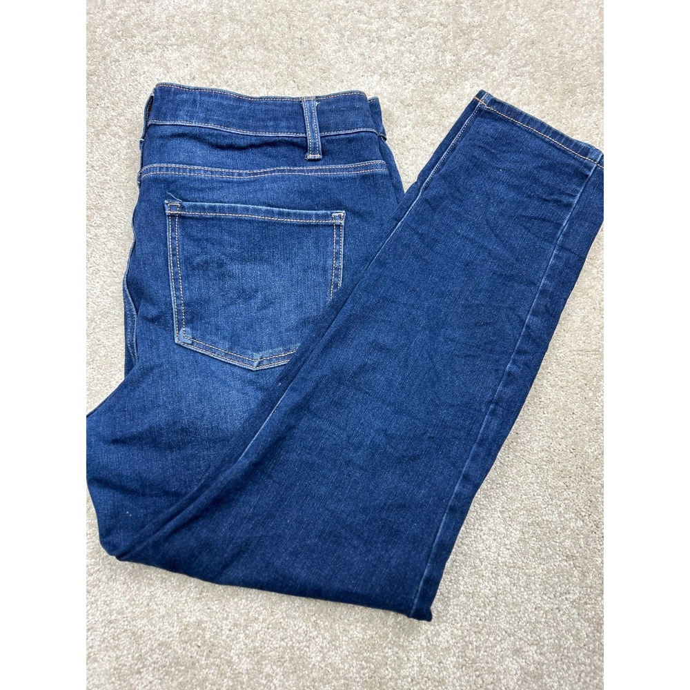 Time and Tru High Rise Skinny Jeans 14 Petite Dark Wash Blue Stretch Denim